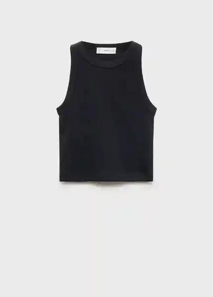 Top Rib Negro Talla 12 Niñas Mango