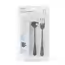 Miniso Set de Cubiertos Estuche Chuchara + Tenedor Blanco