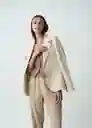 Blazer Mujer Beige Polvillo Medio Talla M 522G073 Naf Naf