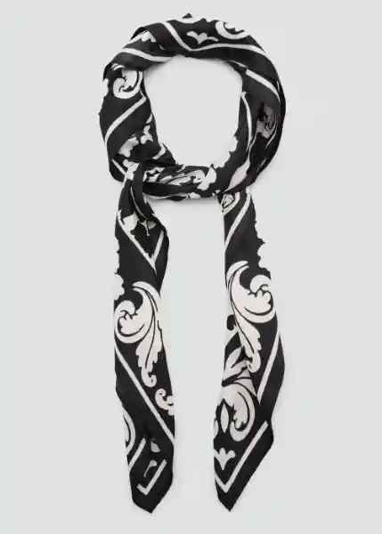 Pañuelo Joana Negro Talla 99 Mujer Mango