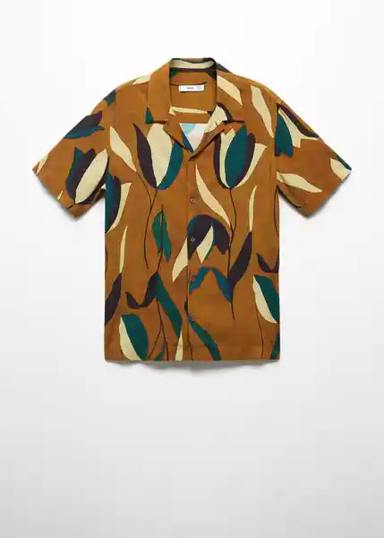 Camisa Campos Terracota Talla L Hombre Mango