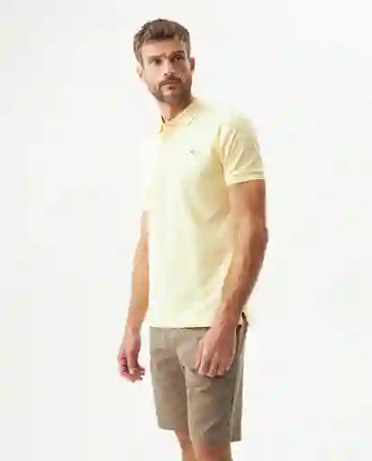 Camiseta Polo Muscle Masculino Amarillo Lavado Claro M Chevignon
