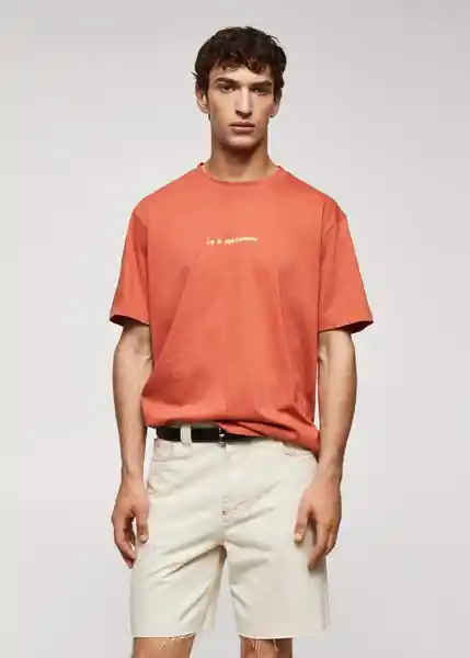 Camiseta Mediterr Terracota Talla XS Hombre Mango