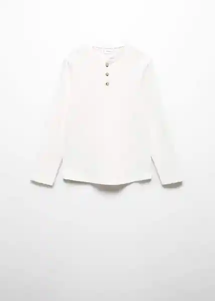 Camiseta Henley Niños Off White Talla 8 Mango