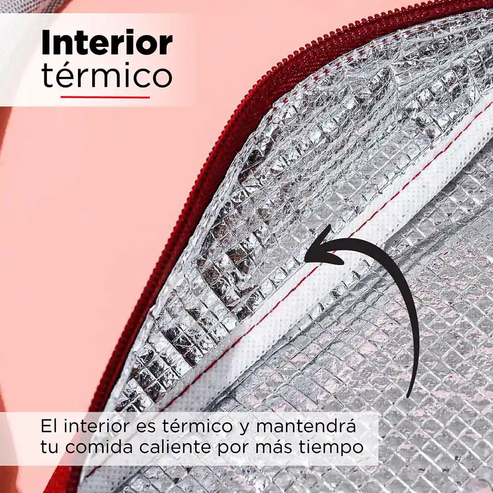 Miniso Lonchera de Color Sólido de Gran Capacidad Rojo