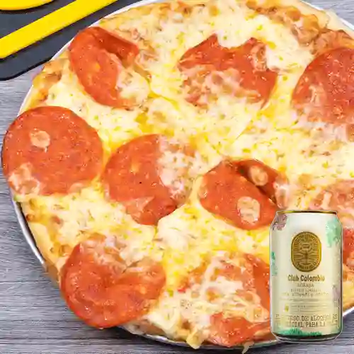 Combo Pizza Pepperoni Americano + Club Col. Dorada 330ml