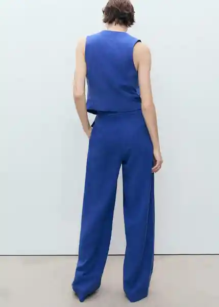 Pantalón Bonnie Azul Talla 40 Mujer Mango