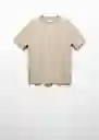 Camiseta Bellow Beige Talla S Hombre Mango