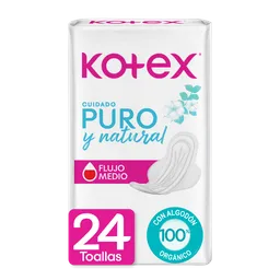 Toallas Higiénicas Kotex Cuidado Puro y Natural 