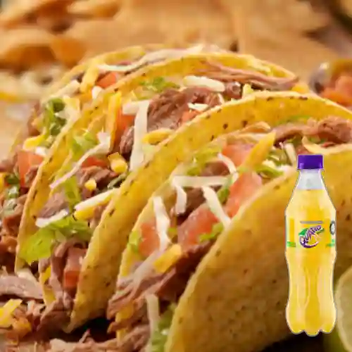 Combo Taco Carne Res Desmechada +Quatro Orig 400ML