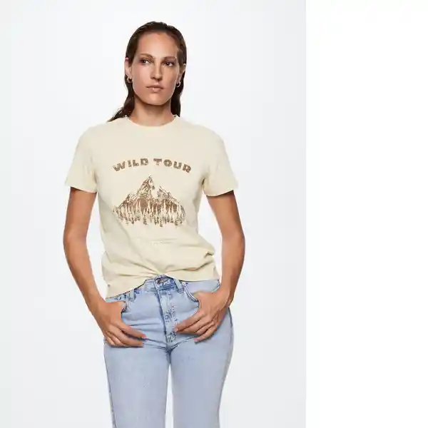 Camiseta Arizona Beige Talla 24 Mujer Mango