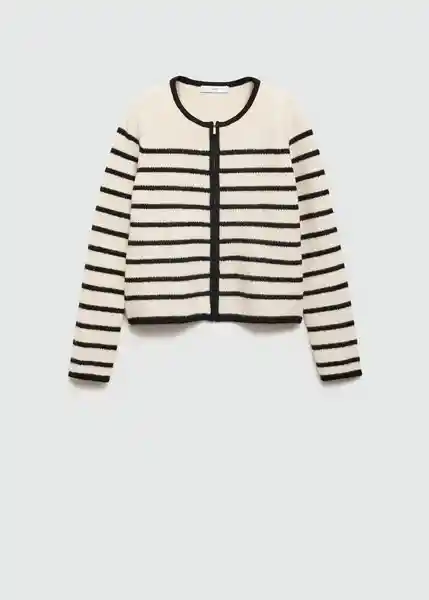 Chaqueta Cazadora Tricot Manuela Crudo Talla L Mujer Mango