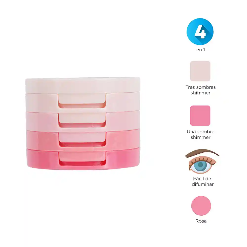 Set Sombra Para Ojos Glam Rosy 02 Miniso