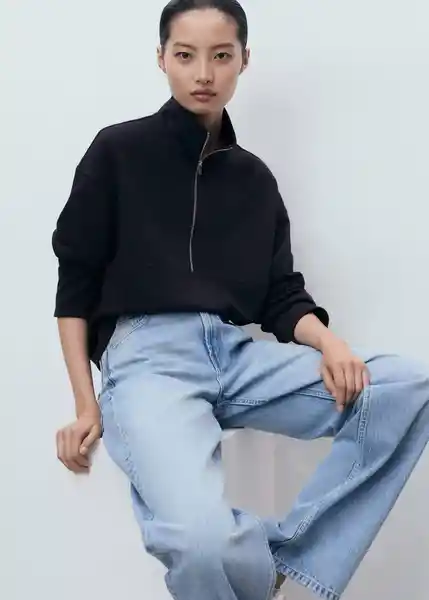 Buzo Sudadera Picol Navy Talla XS Mujer Mango