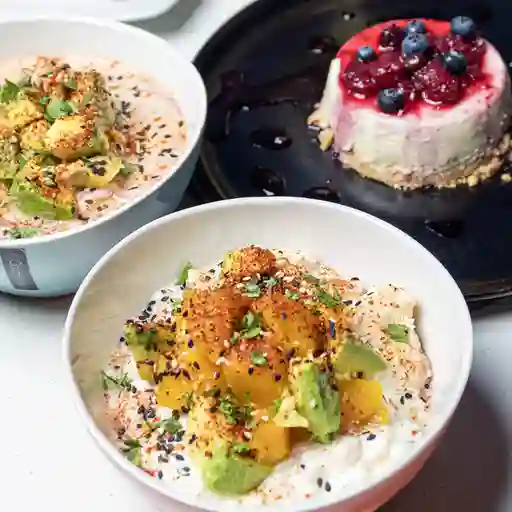 Combo ceviches mas postre