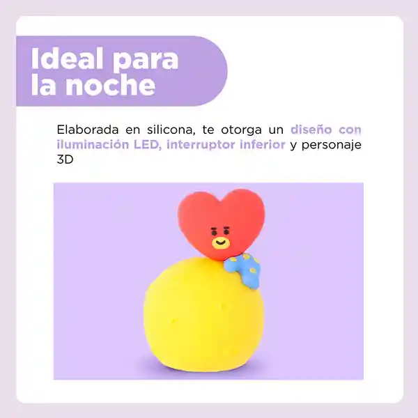 Lámpara de Noche Led Moon Tata Bt21 Miniso