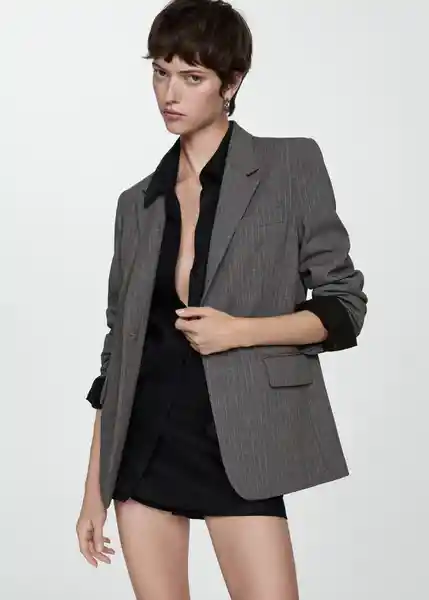 Blazer Bowery Gris Talla XS Mujer Mango