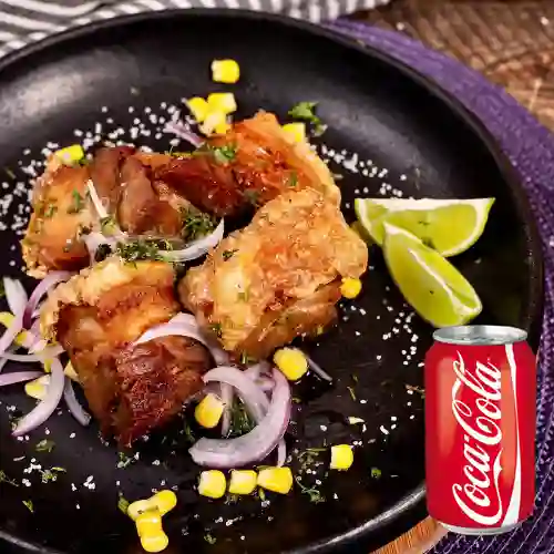 Combo Chicharrones Carnudos 4 Und + Coca-Cola en Lata