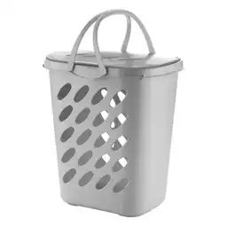 Estra Canasta Ropa Tapa Gris 46 L