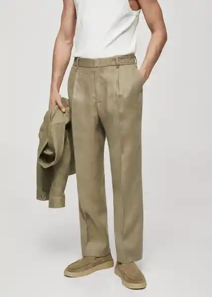 Pantalón Brunsa Khaki Talla 42 Hombre Mango