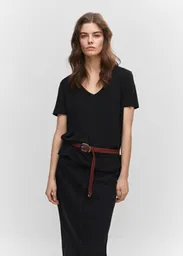 Camiseta Vispi Negro Talla XS Mujer Mango