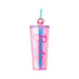 Vaso Plástico Doble Pared Con Pitillo Serie Barbie 775 mL Miniso