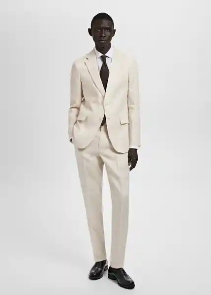 Blazer Americana Amalfi Crudo Talla 50 Hombre Mango