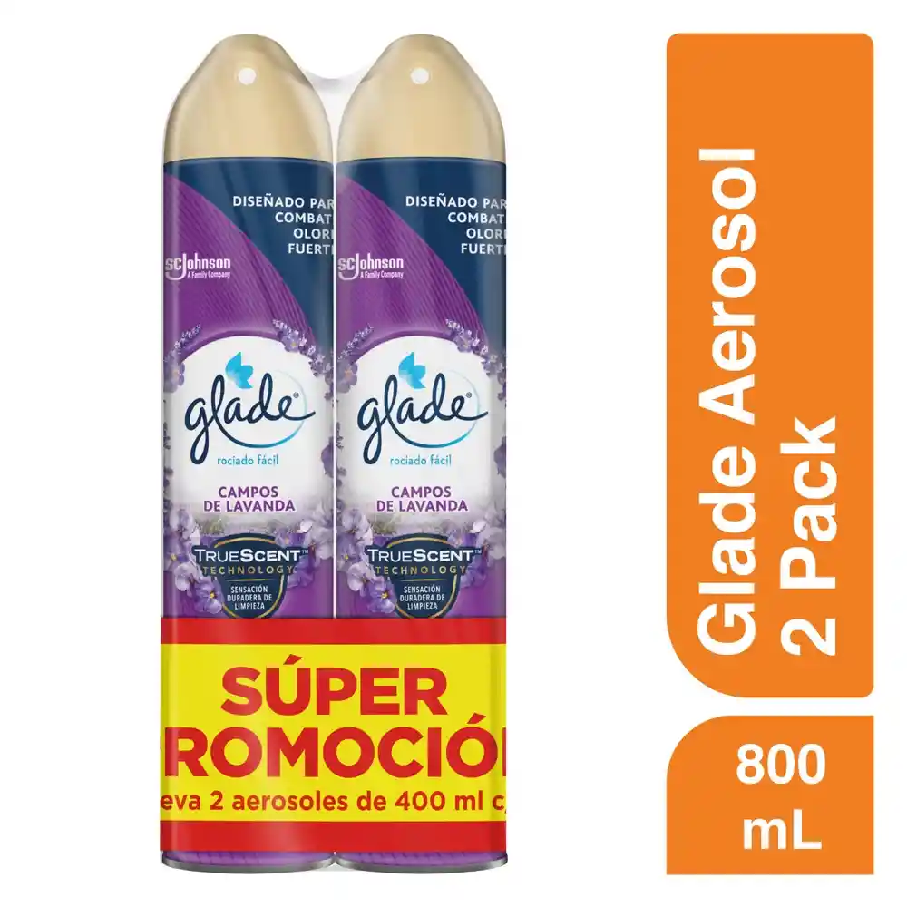 Glade Ambientador Aerosol 2 unidades, 400ml cada uno