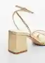 Sandalias Luan Oro Talla 37 Mujer Mango