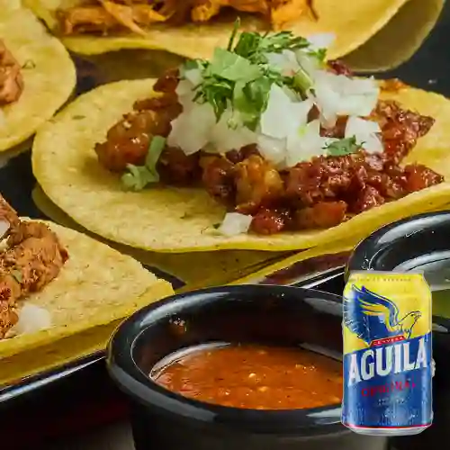 Combo Tacos c/ Chorizo X3 + Aguila Orig Lta 330ml