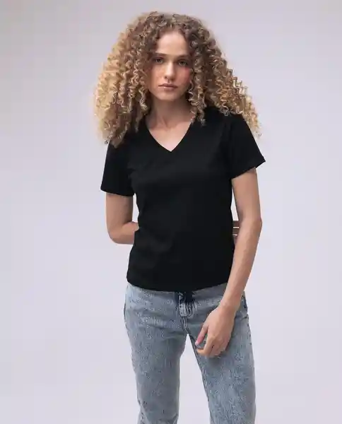  Camiseta Mujer Negro Talla Xs 600D002 AMERICANINO 