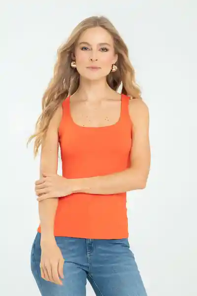 Top Basic Color Naranja Talla XL Ragged