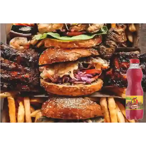 Combo Hamburguesa la Reina Asada + Hit Mora 400 ml