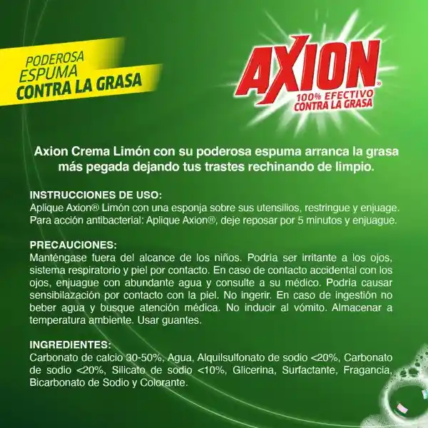 Lavaplatos en Crema Axion Limón 450 g x 3Und