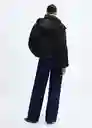 Abrigo Anorak Satini Negro Talla M Mujer Mango