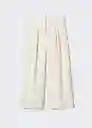 Pantalón Cake-H Offwhite Talla L Mujer Mango