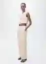 Pantalón Padua Crudo Talla 36 Mujer Mango