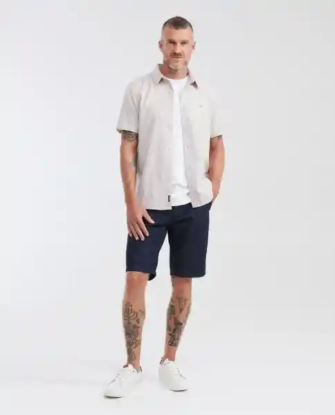 Camisa Oxford Manga Corta Crudo Lácteo Medio Talla M Chevignon