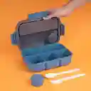 Contenedor Para Alimentos Azul y Negro 1300 mL Miniso
