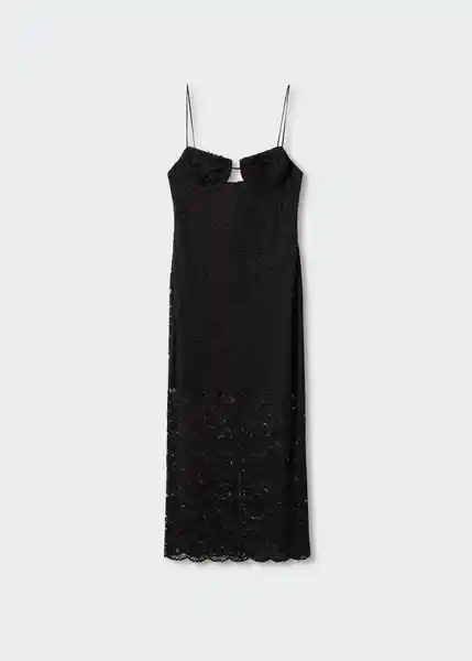 Vestido Onur Negro Talla M Mujer Mango