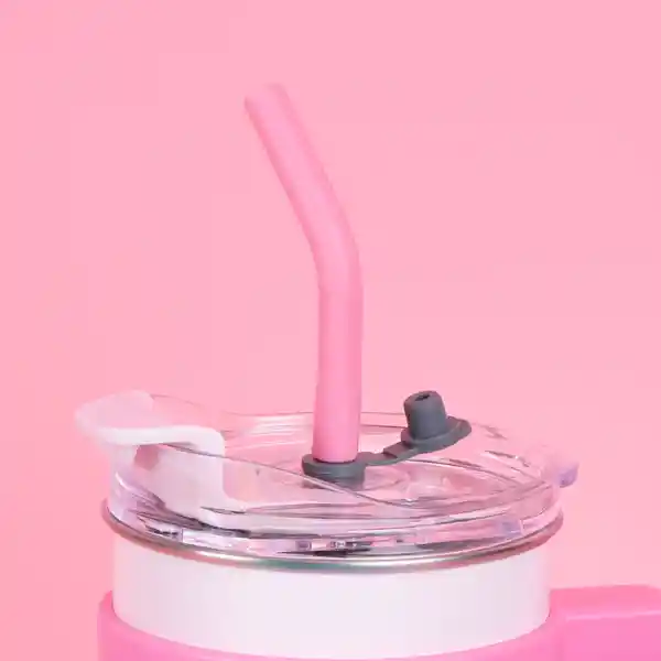 Vaso de Acero Pared Simple Con Asa Panda Wbb Rosa 1.6 L Miniso