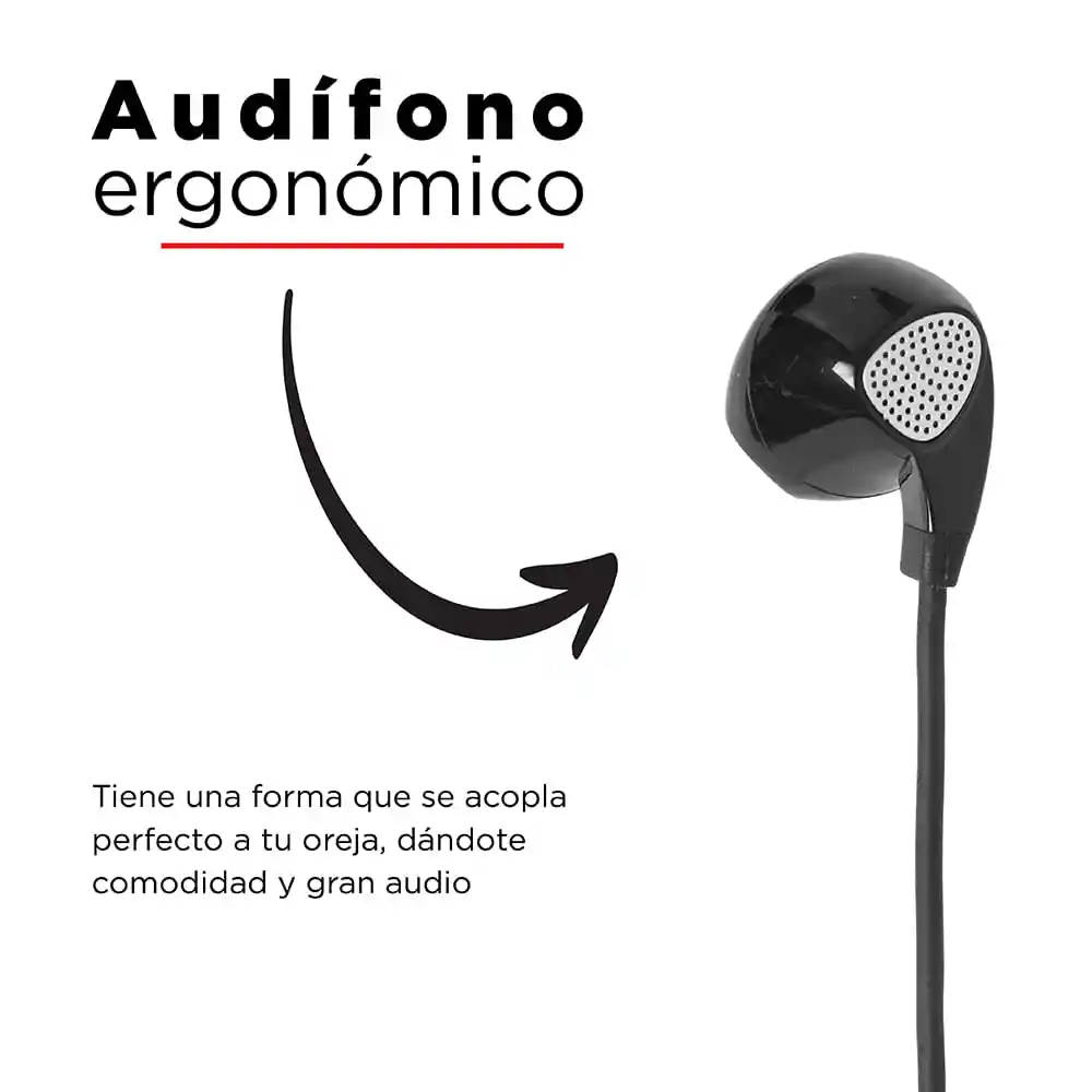 Miniso Audífonos de Cable Clásico Negro 1.2 m