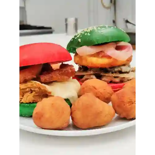 Combo Navideño Hamburguesas y Buñuelos