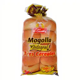 Pan El Country Mogolla Integral Tres Cereales Sabor a Coco