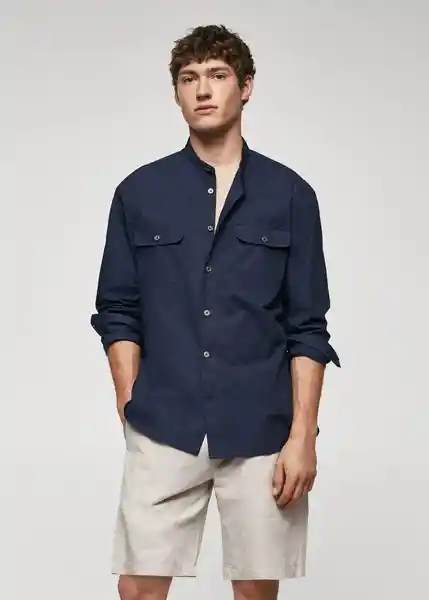 Camisa Jávea-I Navy Talla M Hombre Mango