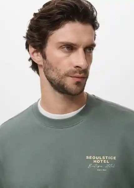 Buzo Sudadera Seoul Verde Talla M Hombre Mango