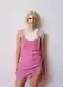 Vestido Mini Fucsia Talla XL Mujer Mango