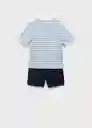 Pack Pijama Morning Azul Talla 08 Niños Mango
