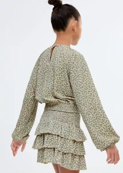 Camiseta Floriset Verde Talla 10 Niñas Mango