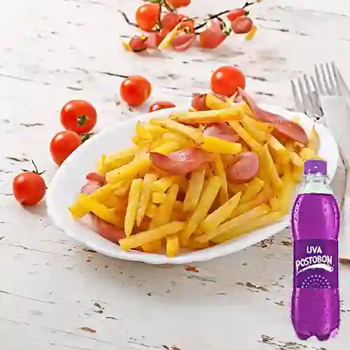 Combo Salchipapa Ranchera + Uva Postobon 250 ml